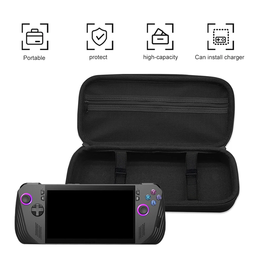 EVA Handheld Console Storage Bag for Asus Rog Ally X Game Console Carrying Case Shockproof Protective Cover Handbag for Rog Ally