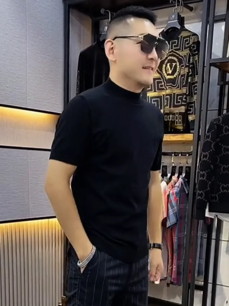 

Мужская футболка Slim Fit из трикотажа, с круглым вырезом, модная, трендовая, удобная, дышащая, для осени...