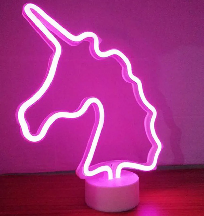 Neon Unicorn Night Light Table Lamp-clear quality material, hunting, camping,home, school, car, hotel, restaurant ,Ships from Tu