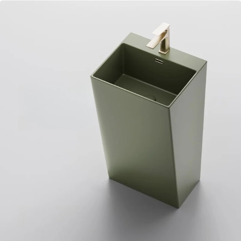 

Bathroom column washbasin household balcony ceramic integrated column basin hotel floor-to-ceiling washbasin small apartment