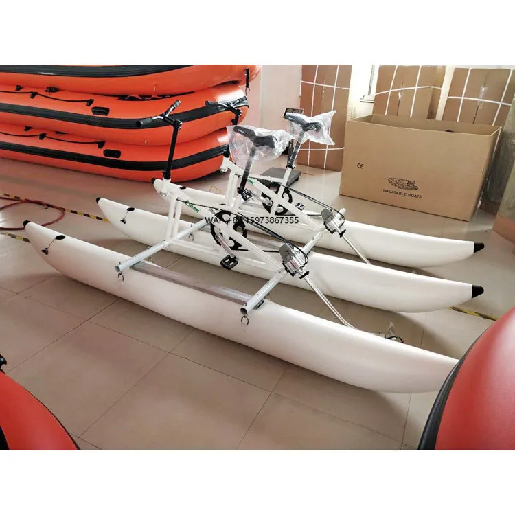 

Double Person Water Play Equipment Inflatable Yacht Water Pedal Cycle Bike Bicycle for Aquatic Park