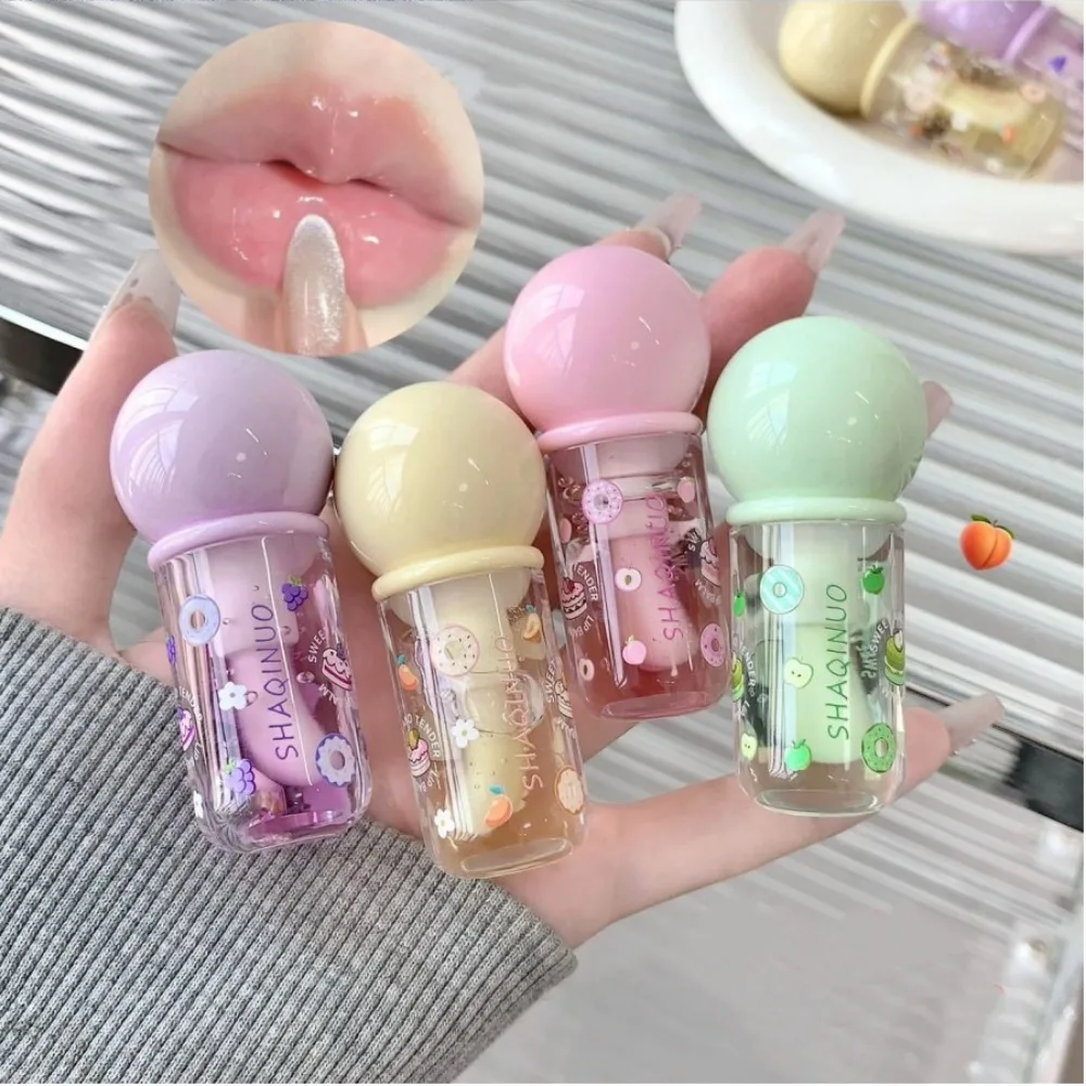 ضوء الماء ملمع الشفاه شفاف الخوخ العنب دائم ترطيب ممتلئ الجسم مرآة الفاكهة كريستال زيت الشفاه ماكياج العناية بالشفاه #2