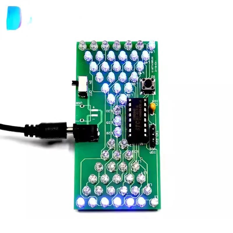 5V Electronic Hourglass DIY Kit Funny Electric Production Kits Precise With LED Lamps Double Layer PCB Board 84*40mm