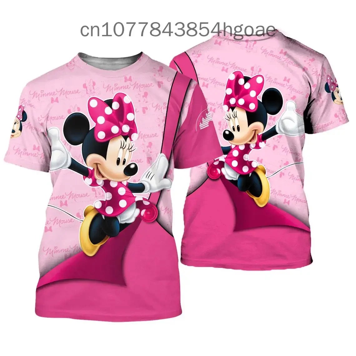 

Summer New Minnie Mouse Women's T-shirt Disney 3D Printing Fashion Y2K Women's T-shirt Cartoon Anime Leisure Children's T-shirt