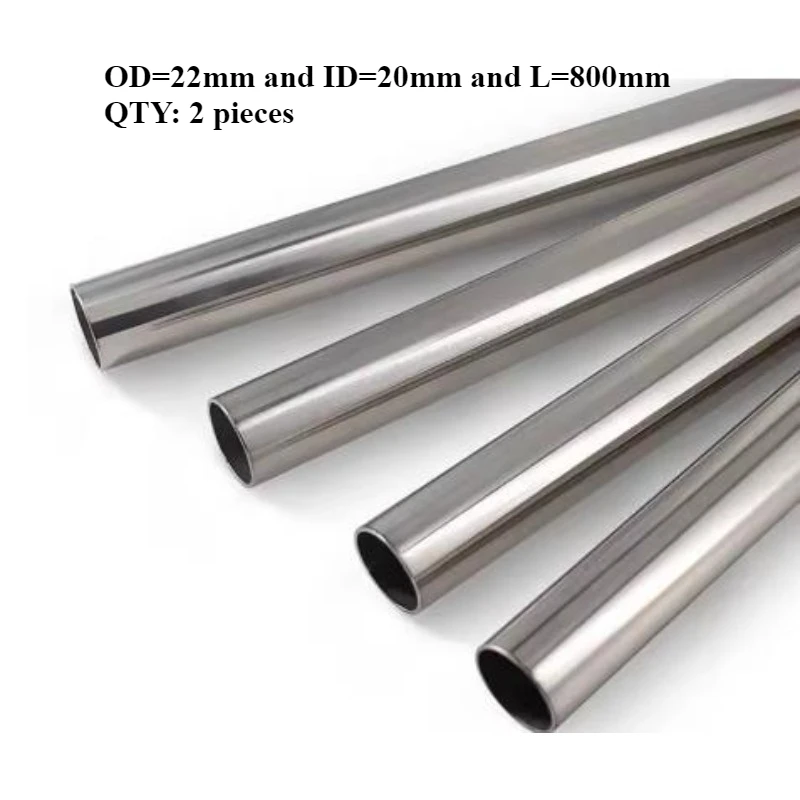 

304 Stainless Steel Tube OD=22mm and ID=20mm and L=800mm QTY: 2 pieces link