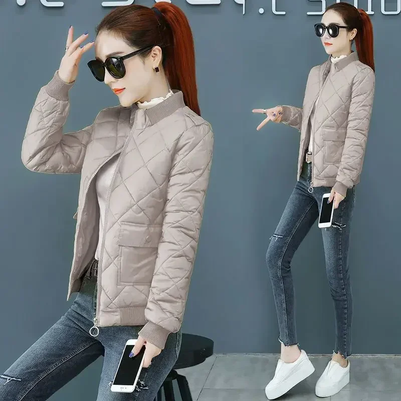 Cotton Jacket Padded Slim Fit Lady Parka Short Women's Quilted Coat Zip-up Offers Youthful Discount Cheap Outdoor Clothes Thick