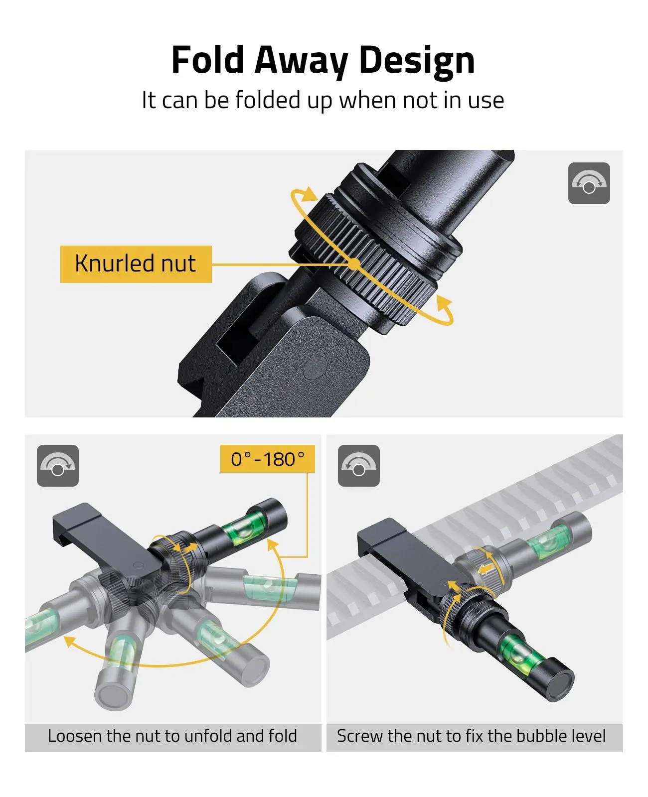 CVLIFE Fold Away Scope Leveling Kit Low Profile Precision Scope Leveling Tool Anti-Cant Bubble Level for Picatinny Rail