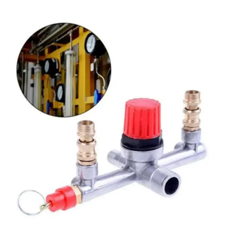 Air Compressor Pressure Valve Switch Control Manifold Regulator Gauges Tools 20mm External Thread