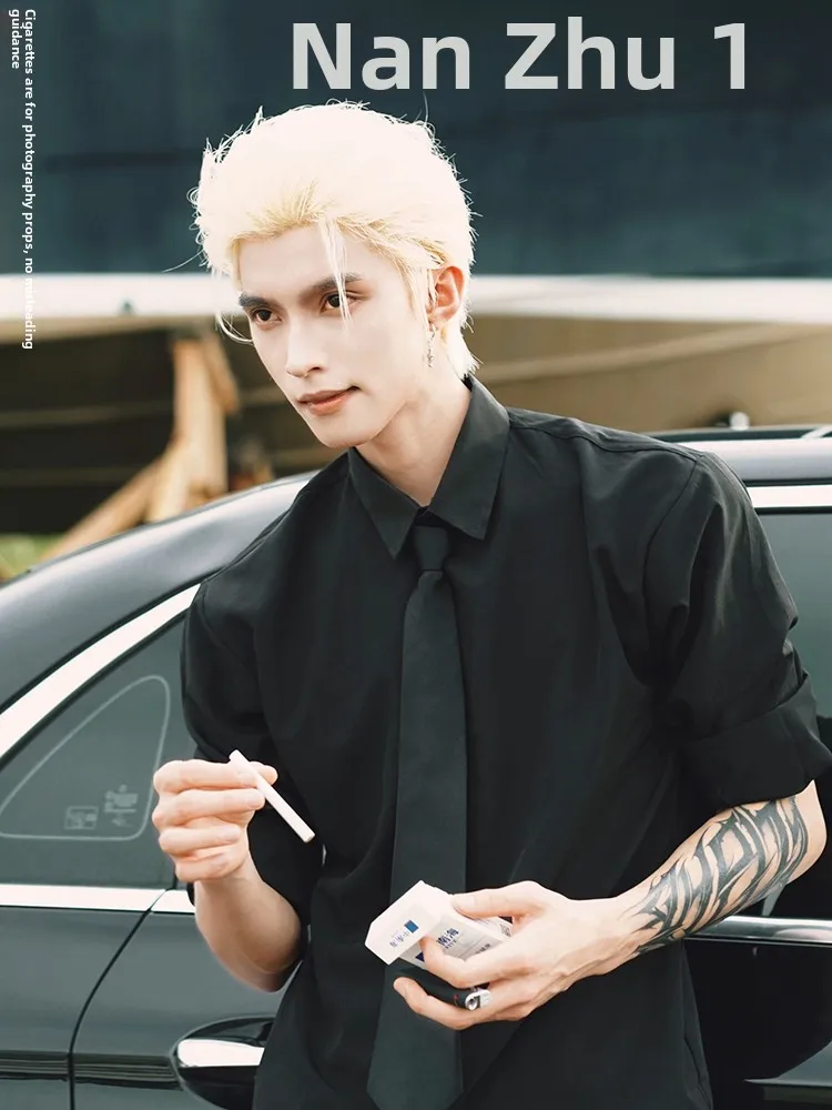 

Мужская летняя тонкая рубашка Bla Long Sve из ледяного шелка с защитой от солнца, в холодных тонах, премиум-класса, верхняя одежда Haome для мужчин