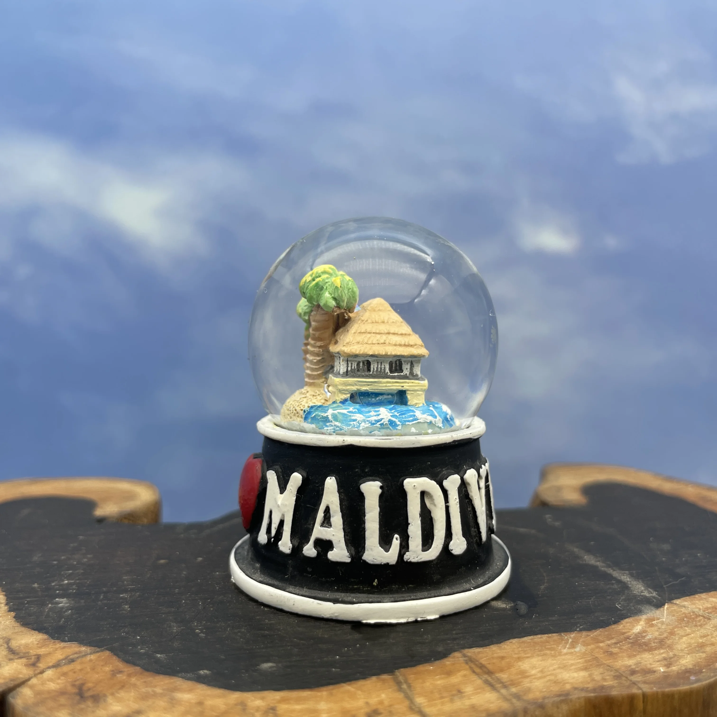 Maldives Mini Snow Globe Fridge Magnet, Ocean Dolphin Turtle Travel Souvenir Magnetic Sticker, Home Decor Gift
