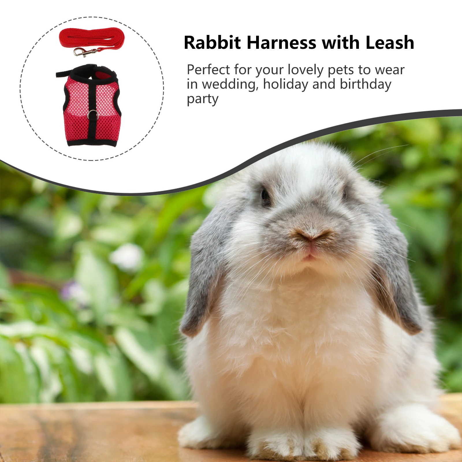 

3pcs Pet Harness Leash Set For Rabbit Bunny Vest Small Animal Mesh Harness For Hamster Guinea Pig Ferret Rats Iguana Outdoor