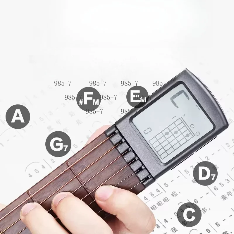 Pocket Fretboard Exerciser for Chord Training, Beginner Guitar Finger Practice Trainer