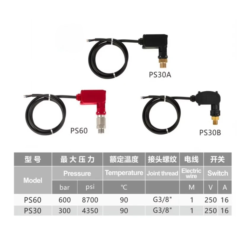 PS 30 and 60 Automatic Switch HIGH PRESSURE PUMP USE