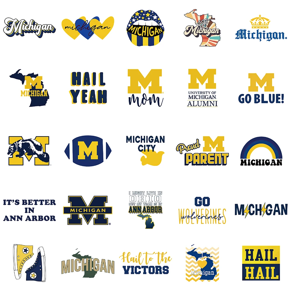 10/50PCS University of Michigan Stickers Vintage For School DIY Notebook Luggage Motorcycle Laptop Refrigerator Decals Graffiti