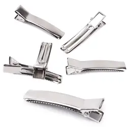 10-50pcs/lot Thicken Hair Clips Metal Alligator Single Prong Curl Hairpins Base for Diy Bow Hairclips Jewelry Making Accessories