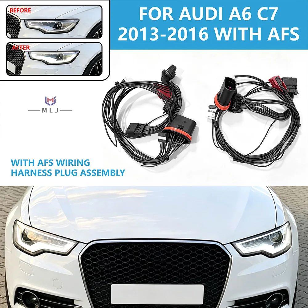 With AFS Xenon Headlight Internal Wiring Harness Plug Assembly Repair Parts For Audi A6 C7 2013‑2016 Headlamp Car Accessories