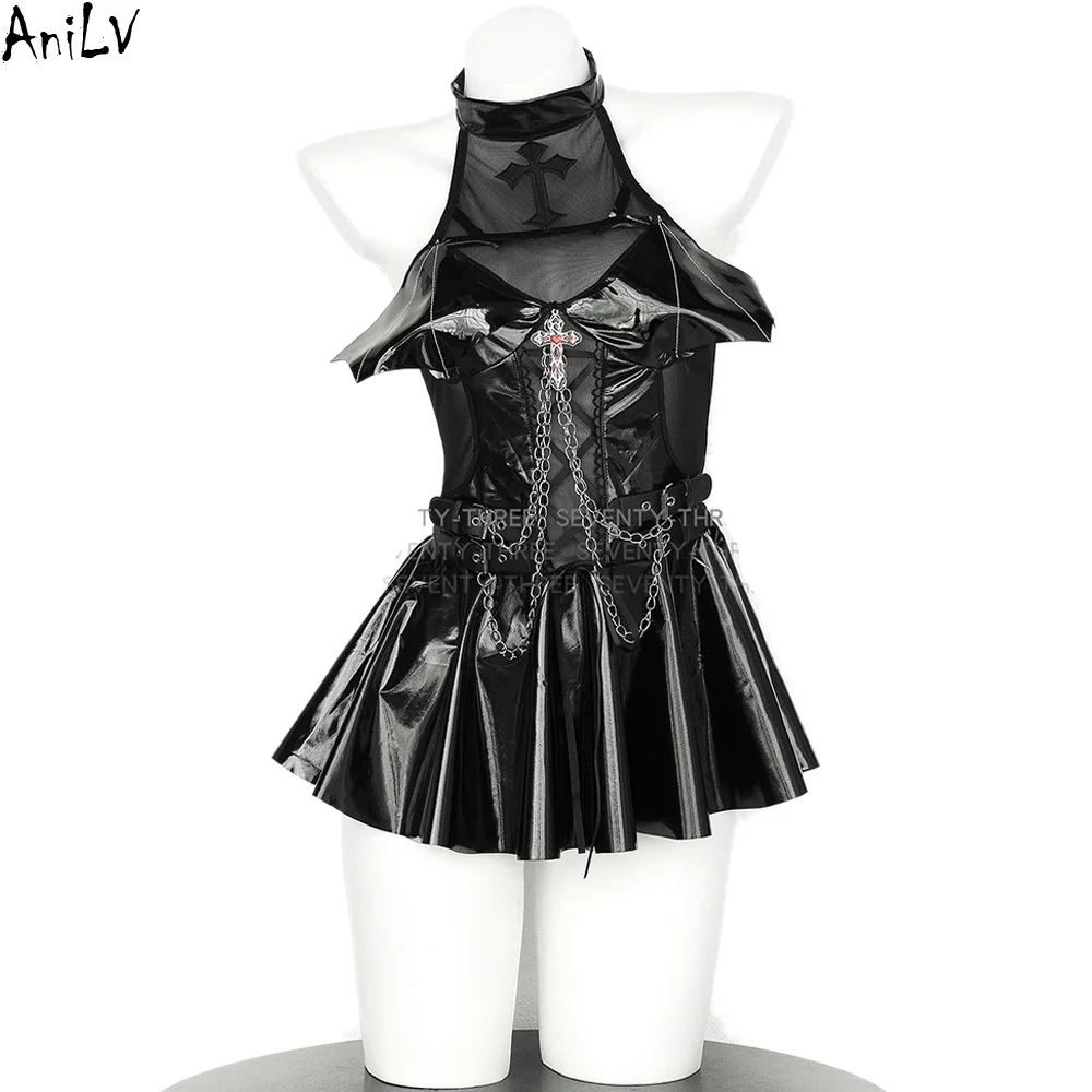 

AniLV японское аниме униформа монахини женское платье с крестом наряды на Хэллоуин косплей костюм