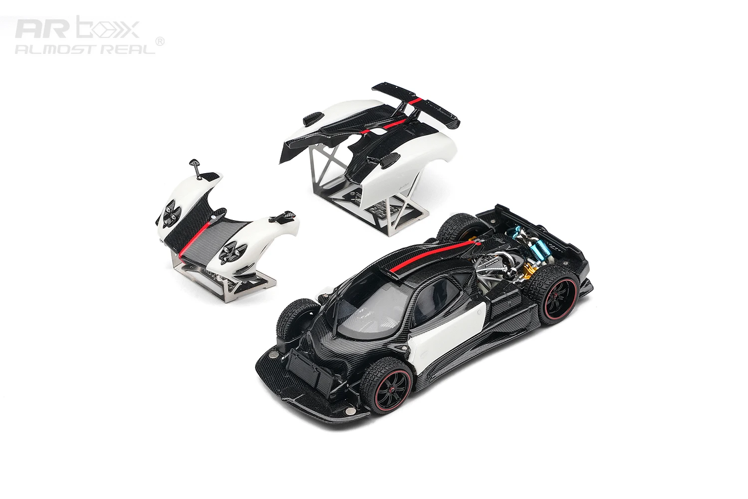 **Vorbestellung** AR BOX 1:64 Pagani Zonda Cinque Coupe 2009 Bianco Benny White Diecast Modellauto