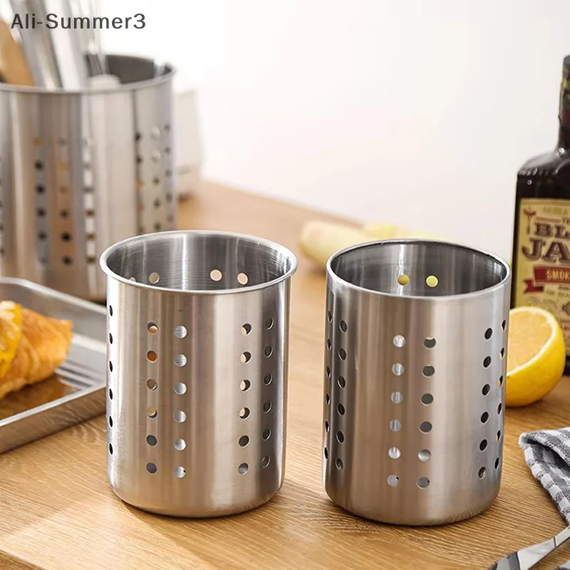 Stainless Steel Cutlery Holder Chopstick Storage Holder Organizer Container Drainer Spoon Fork Chopsticks Kitchen Storage Basket