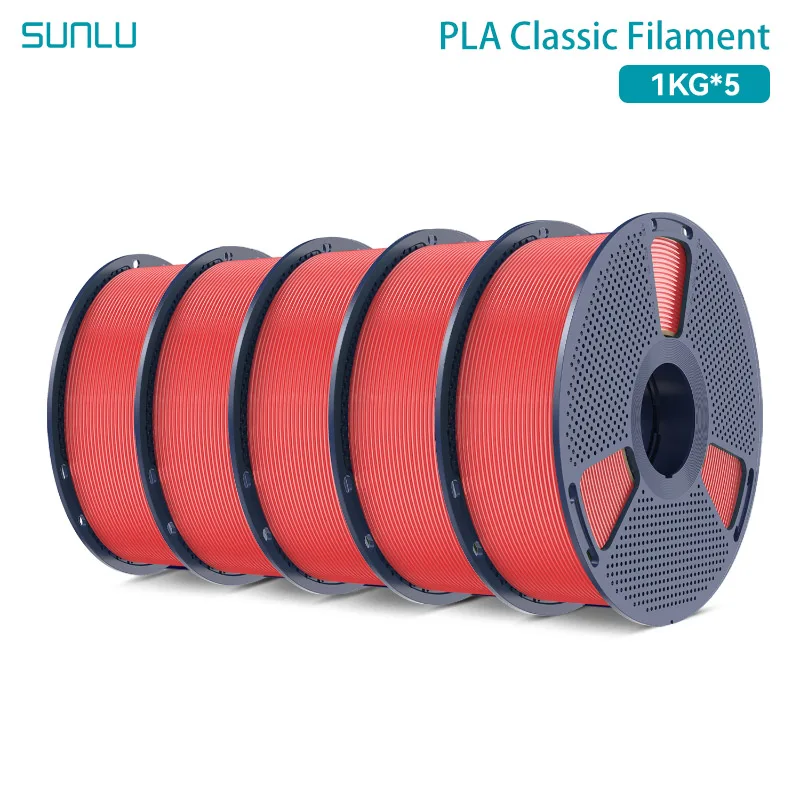 SUNLU Hoge snelheid PLA Classic, matte textuur, 5 kg 1 kg/rol 1,75 mm toleranties +/-0,02 mm filament, niet-wirren, 600 mm/s hoge taaiheid