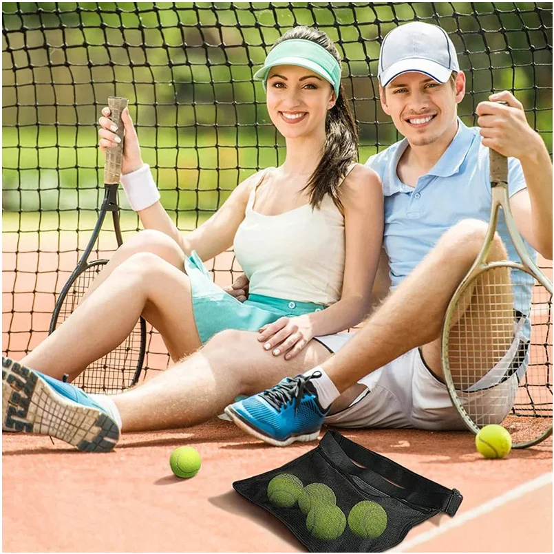 حامل كرة تنس قابل للتعديل للرجال والنساء يحمل 8 كرات مثالية للتنس وكرة البيسبول