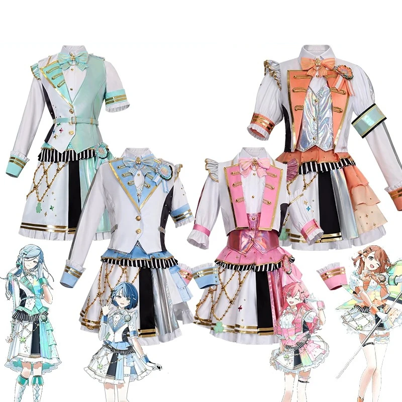 

5th Fes Shizuku Hinomori Haruka Kiritani Cosplay Costume Idol Tulle Layered Dress Bow Hair Accessories Set for Women Cosplay