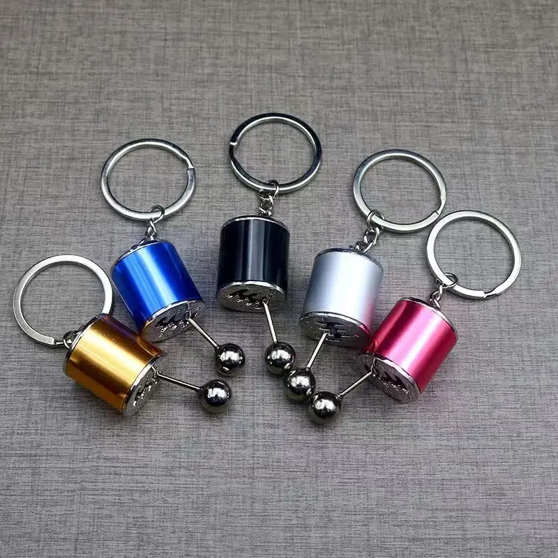Mini manual transmission metal decompression gadget keychain simulation silk slide gear key creative personalized pendant gift