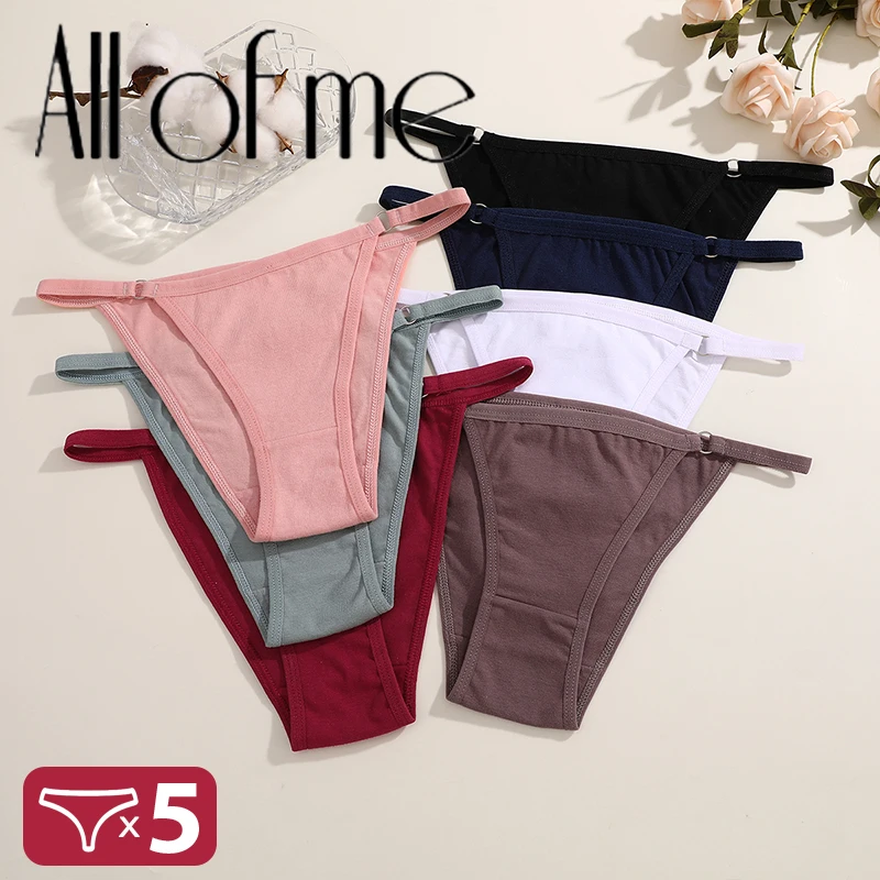 5 Teile/satz Sexy Unterwäsche Baumwolle Höschen Frauen Dessous Weibliche Unterhose Hoop Design Bund Briefs Intime Bikini Panty Frau