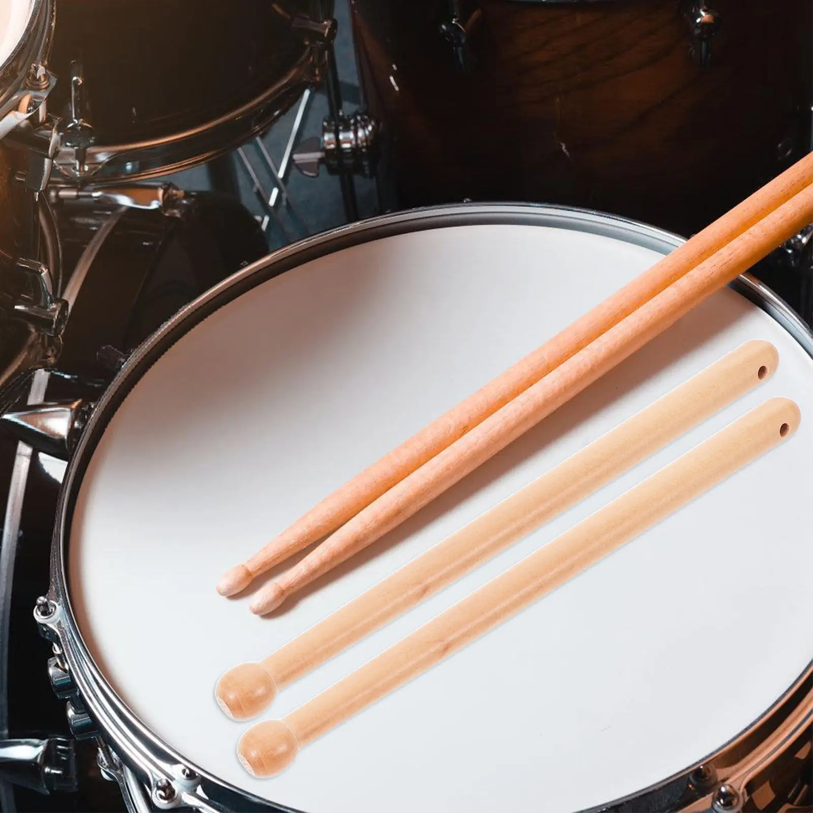1Pair Premium Jujube Wood Drumsticks 24x1.5x1.6cm Versatile Percussion Mallets for Fitness Rhythm Drumming School Band Music