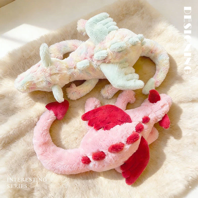 10/50/66cm Creative Full Size Plush Sky Flying Rainbow Dragon Toy Soft Stuffed Animal Pillow Fun Lazy Snow Dragon Kids Gift