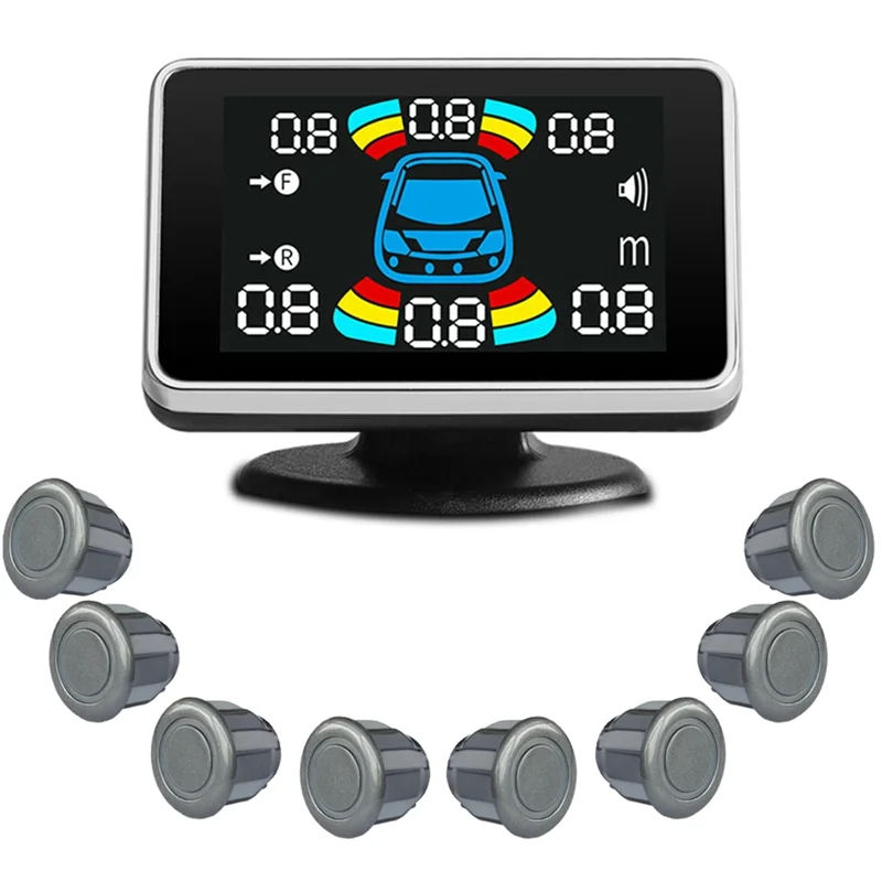 

A11M-8 Parking Sensor Parktronic Car Automobile Reversing Radar Electronics Rear Auto Detector Backing Assistance Kit Buzzer C