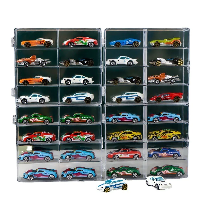 1/32/64 Transparent Acrylic Car Model Display Cabinet 8 Lattice Dustproof Storage Box Hot Wheels Matchbox Toy Storage Box