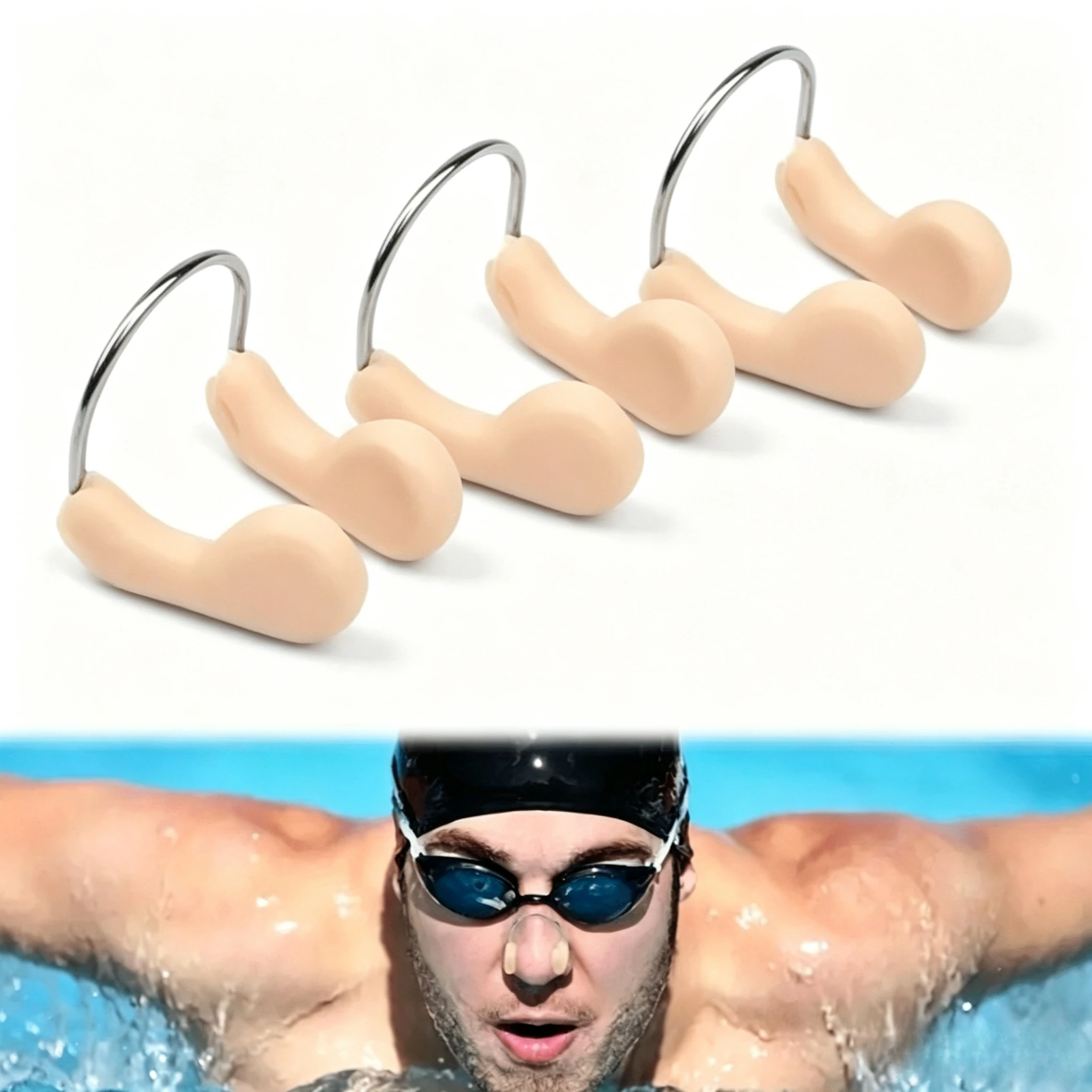 3PCS Reusable Silicone Swim Nose Clip Comfort Nose Protector for Children Adult Diving Surfing Water Sports