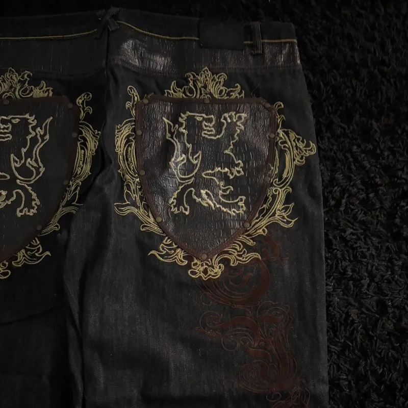 

Y2K готические джинсы большого размера унисекс High Street японская мода винтажные широкие брюки Harajuku хип-хоп уличные рабочие брюки