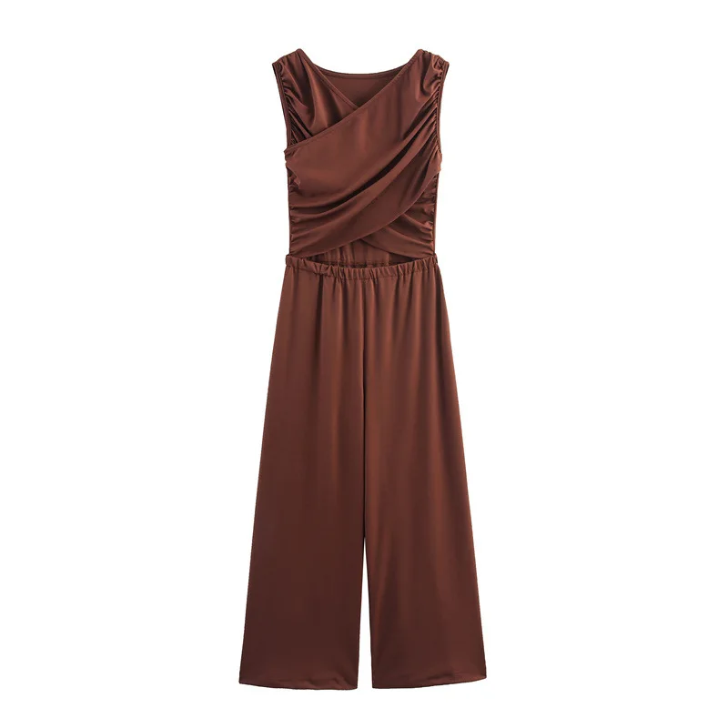 

Women's Clothing Fashionable and Simple Sleeveless and Thin Temperament Light Luxury Jumpsuit