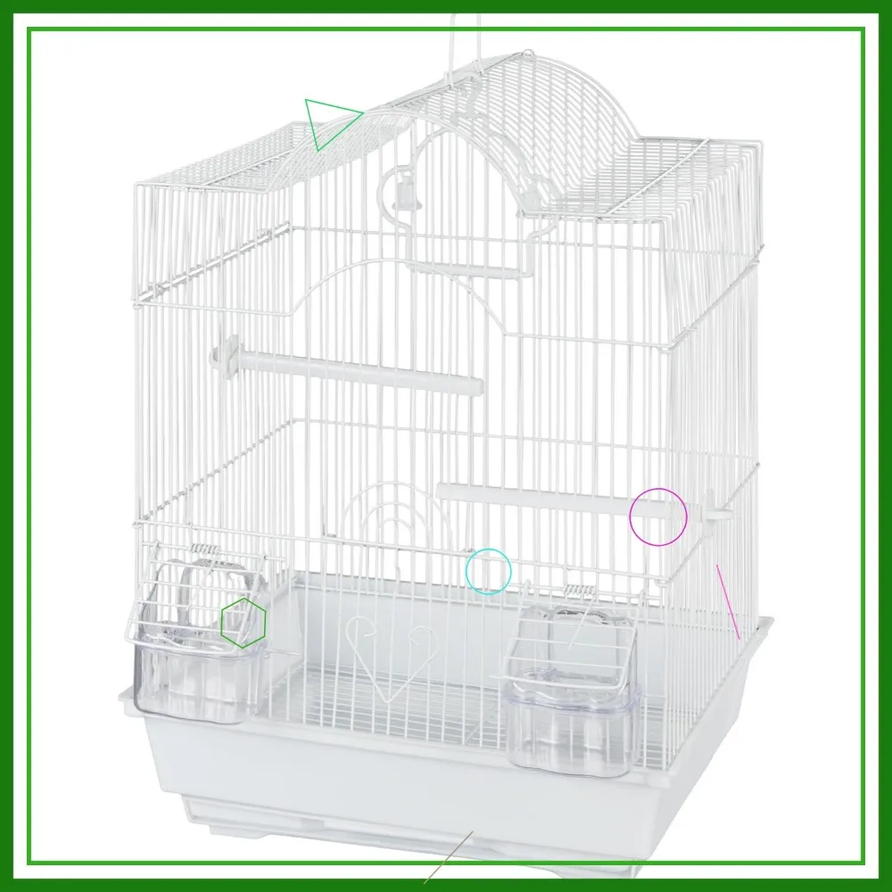 

Small Bird Starter Kit with Arch Cage & Accessories for Parakeets, Lovebirds, Finches - White