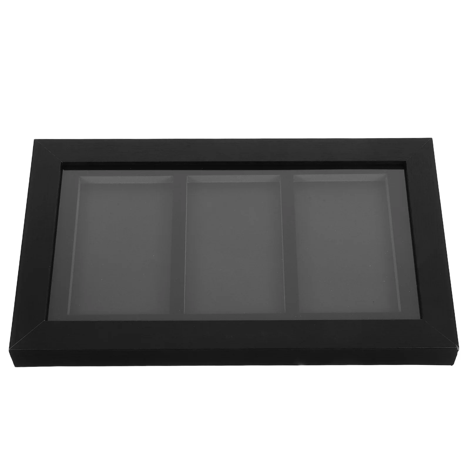 Display Case Acrylic Transparent Wall Mount Trading Card Holder Wood Style Exhibition Baseball Cards Mounted