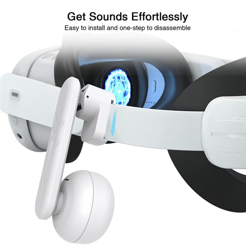 سماعات رأس معلقة بمشبك ممتاز، محسن صوت مريح، أبيض لسماعات Meta Quest 2/ Quest 3 VR تعزز المتعة