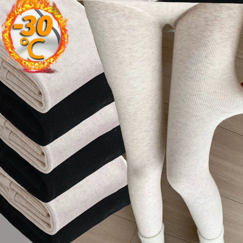 

Женские утолщенные колготки в вертикальную полоску, зимние высокоэластичные термоовсяные колготки для женщин, однотонные чулки с высокой талией