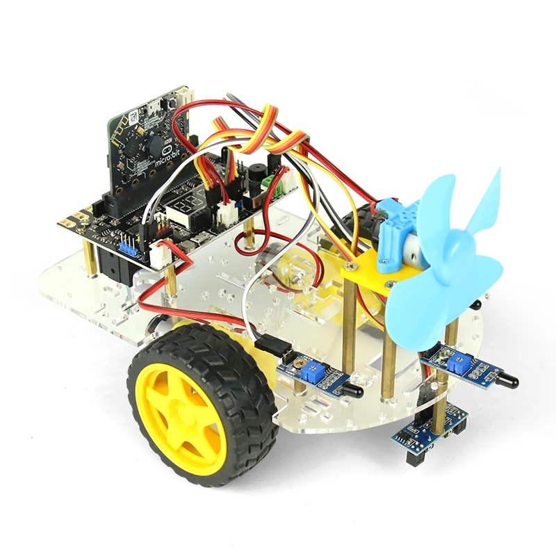 microbit programming robot smart car teenage python graphic kit acrylic