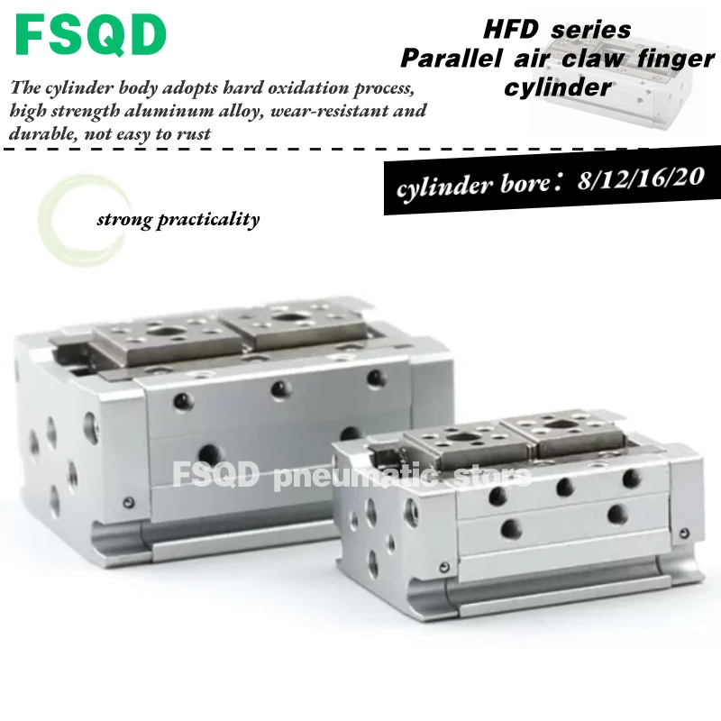 

HFD8X8X15X30, HFD12X10X25X50, HFD16X15X30X60, HFD20X20X40X80, пневматический элемент FSQD, параллельный пневматический палец, серия HFD