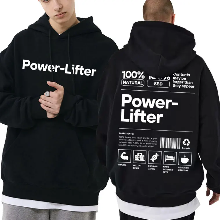 

Power Lifter for Powerlifting Gym Pump Cover Hoodie Men Fitness Funny Weightlifting Workout Bodybuilding Aesthetic Sweatshirts