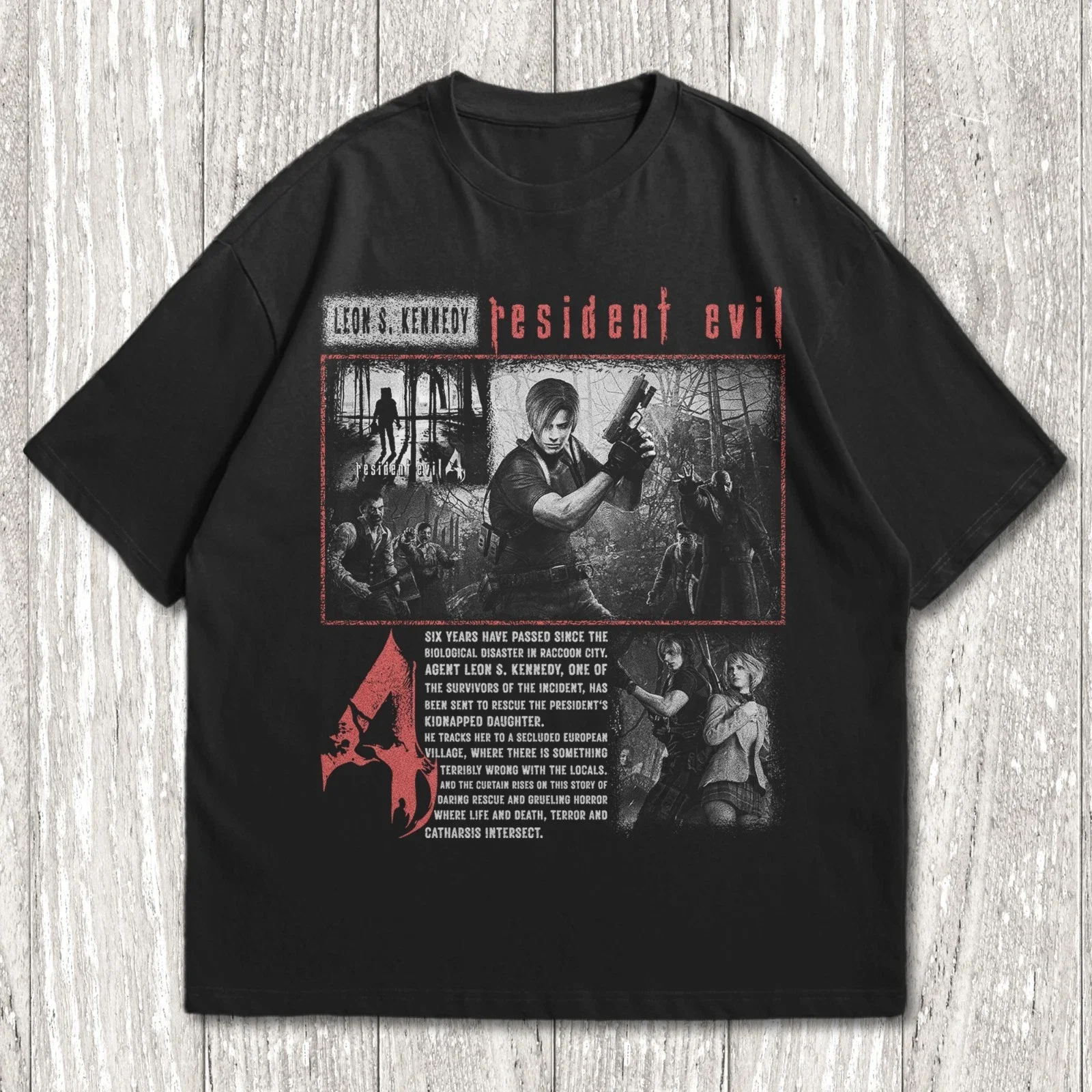 Resident Evil Leon Retro Horror Game Graphic T-shirt Men Women Y2K Soft Cotton Short Sleeve Gamer Casual Daily Unisex Tops
