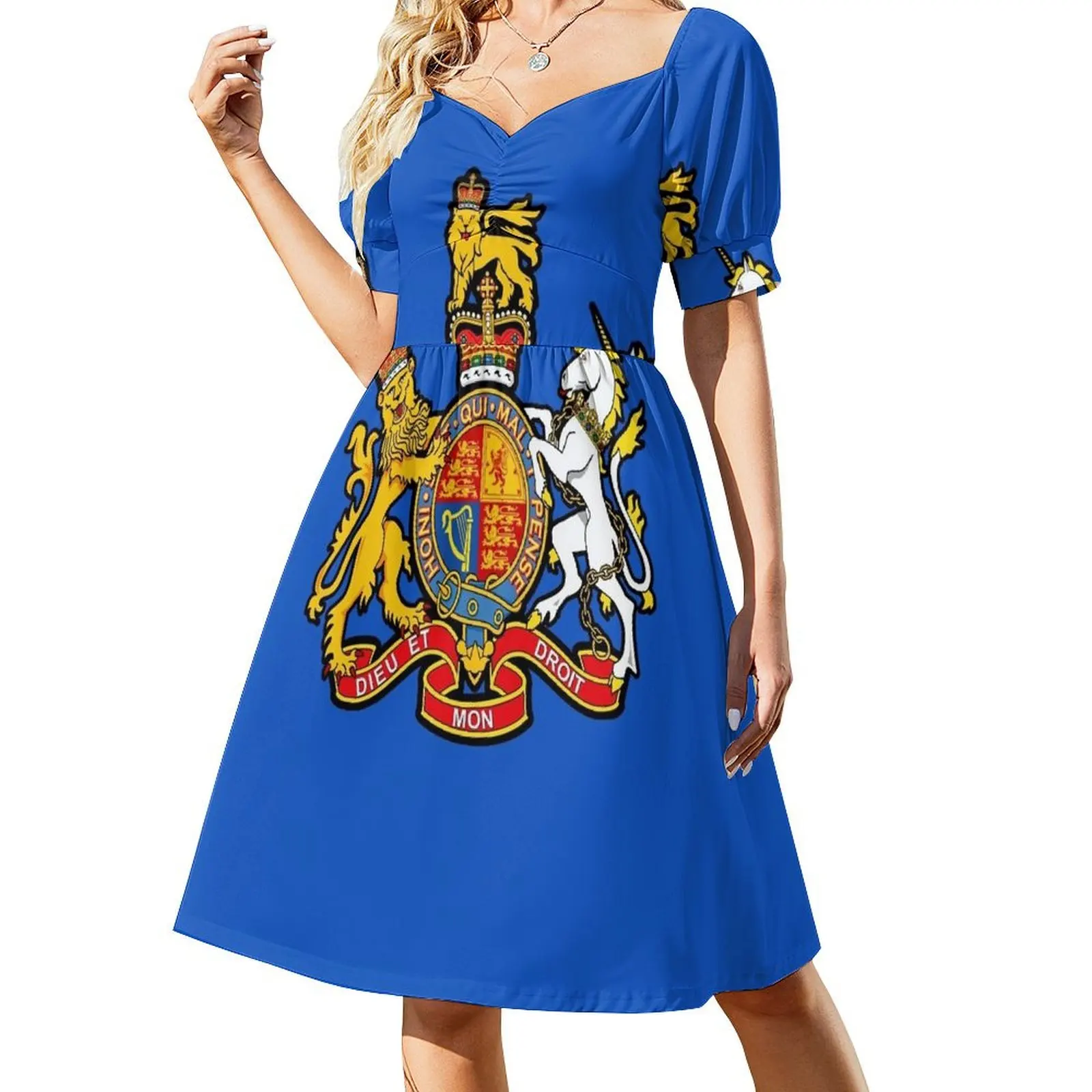 

BRITISH ROYAL COAT OF ARMS Short Sleeved Dress Women's skirt Dresses gala Dress