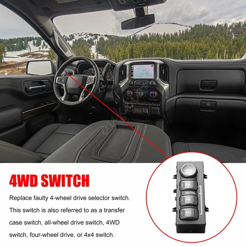 4WD Wheel Drive Switch 4X4 Transfer Case Switch Button For Chevrolet 1500 19168767 15709327