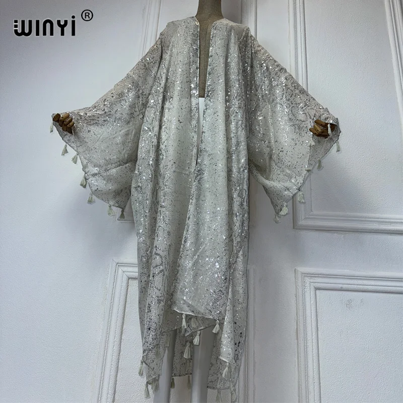 WINYI africa outfit kimono new in coats & jackets beach cover up maxi dress cardigans beach wear women 2024 abaya dubai luxury