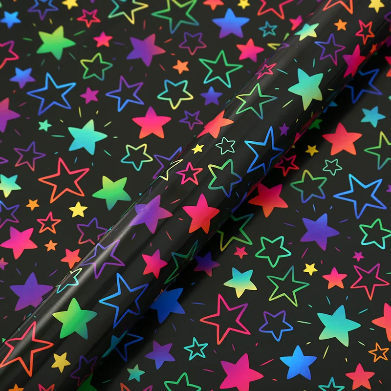 4 Pcs 50x70cm Dark Color Craft Paper Cartoon Stars Wrapping Paper Sheets for Children Kids Birthday Gifts Decor Paper Sheets