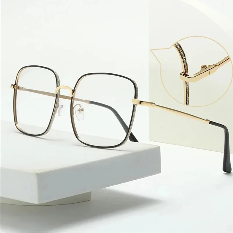 Neue Mode quadratischen Metallrahmen Anti Blaulicht Strahlung Brille für Frauen Männer elegante hochwertige Brillen blockierende Brille