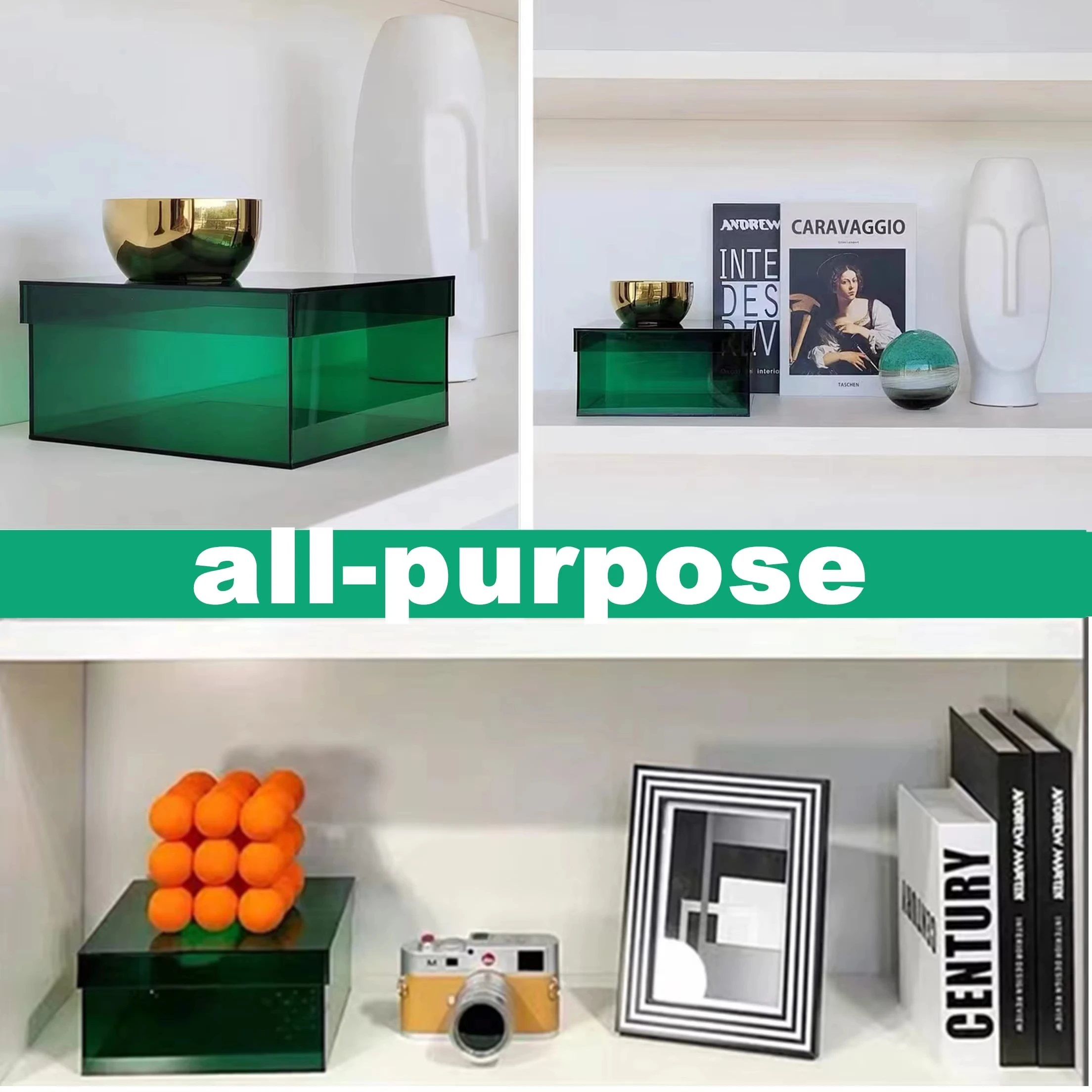 

Acrylic Display Case with Lid, Colorful Gift Packaging Box, Cosmetic and Jewelry Storage Box, Toy Model Display Stand