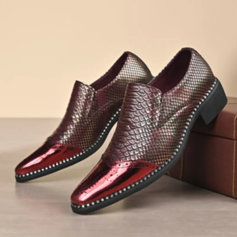 Men's Leather Shoes Luxury Business Dress Shoes Fashion Snake Pattern Designer Leather Shoes Classic Loafers Casual Leather Shoe